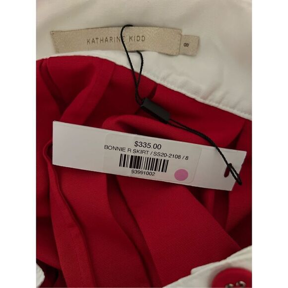 Katharine Kidd- Colorblock Button Detail pleated Midi Skirt size 8 NWT$335 - Picture 6 of 6